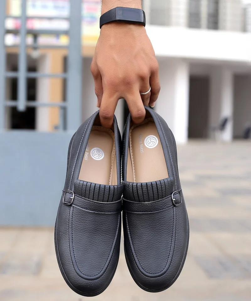 Bacca Bucci Matte Black ROME Dress Loafers Moccasins & Driving Shoes for Men | Best Price UAE